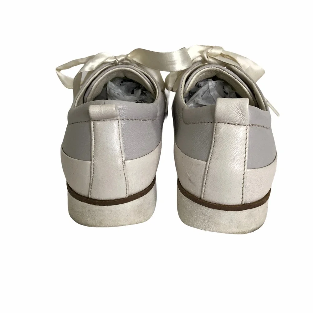 bussola Silk Nappa Vapor Shoes Womens‎ Sneakers Taupe Grey Silk Laces EUC SH849